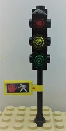 Building Blocks Road Signs & Traffic Lights Building Bricks Play Set Toys Living Traffic Toy Signs for Kids-Building Toys City Street Village, 7 Piece Educational Learning Gift