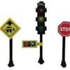 Building Blocks Road Signs & Traffic Lights Building Bricks Play Set Toys Living Traffic Toy Signs for Kids-Building Toys City Street Village, 7 Piece Educational Learning Gift