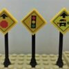 Building Blocks Road Signs & Traffic Lights Building Bricks Play Set Toys Living Traffic Toy Signs for Kids-Building Toys City Street Village, 7 Piece Educational Learning Gift
