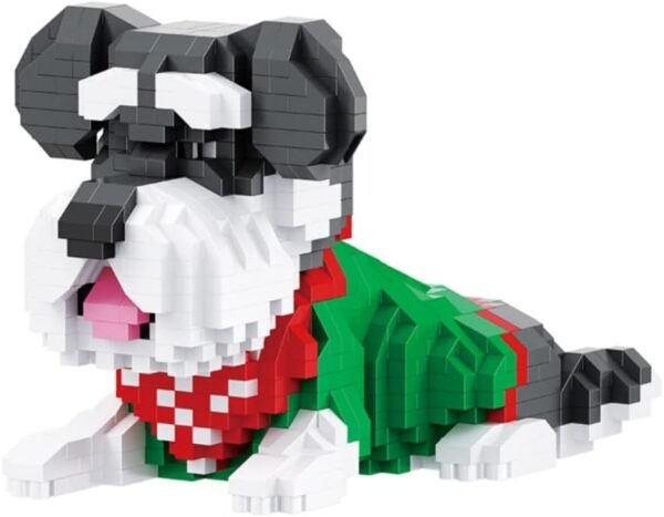 Building Blocks Mini Building Blocks Animal Set, DIY Micro 3D Building Toy Bricks(Husky 973pcs)