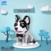 Building Blocks Mini Building Blocks Animal Set, DIY Micro 3D Building Toy Bricks(Husky 973pcs)