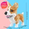 Building Blocks 1380 Pieces Mini Building Blocks Animal Dog Husky Building Set - Mini Pets Companion 3D Puzzle Kit Toy Bricks Dog for Kids14 Years Old and Up (Crogi)