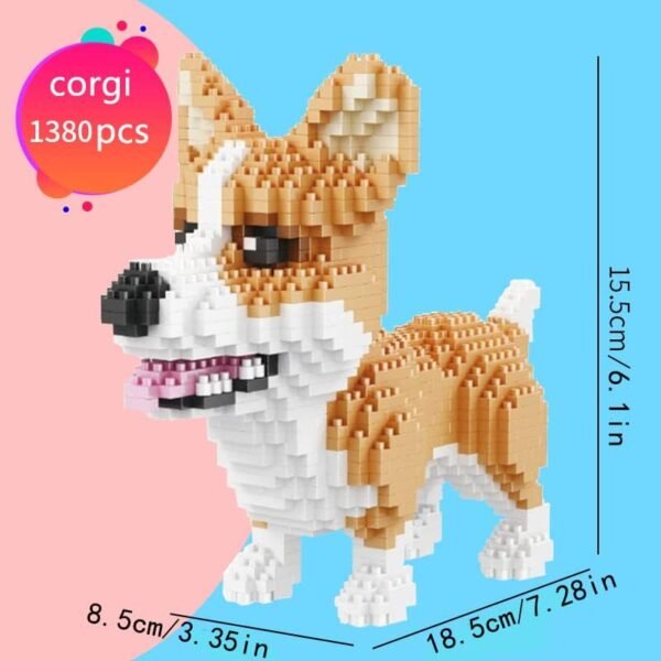 Building Blocks 1380 Pieces Mini Building Blocks Animal Dog Husky Building Set - Mini Pets Companion 3D Puzzle Kit Toy Bricks Dog for Kids14 Years Old and Up (Crogi)