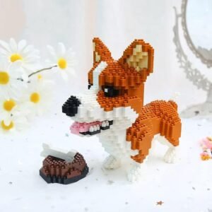 Building Blocks 1380 Pieces Mini Building Blocks Animal Dog Husky Building Set - Mini Pets Companion 3D Puzzle Kit Toy Bricks Dog for Kids14 Years Old and Up (Crogi)