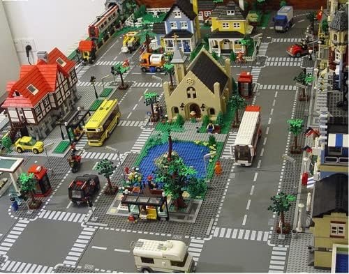 51MY_H-Kw7L._AC Building Blocks Road Base Plates for City Road Building Block,12 City Street Plates,10"x10"Road Baseplates for City Street