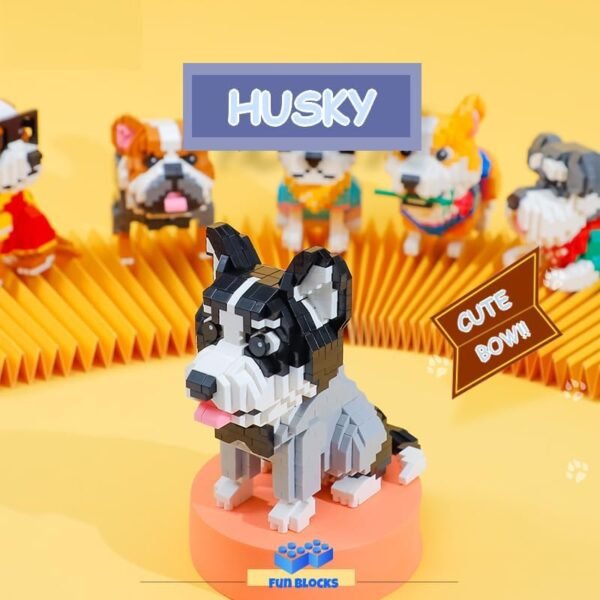 Building Blocks Mini Building Blocks Animal Set, DIY Micro 3D Building Toy Bricks(Husky 973pcs)