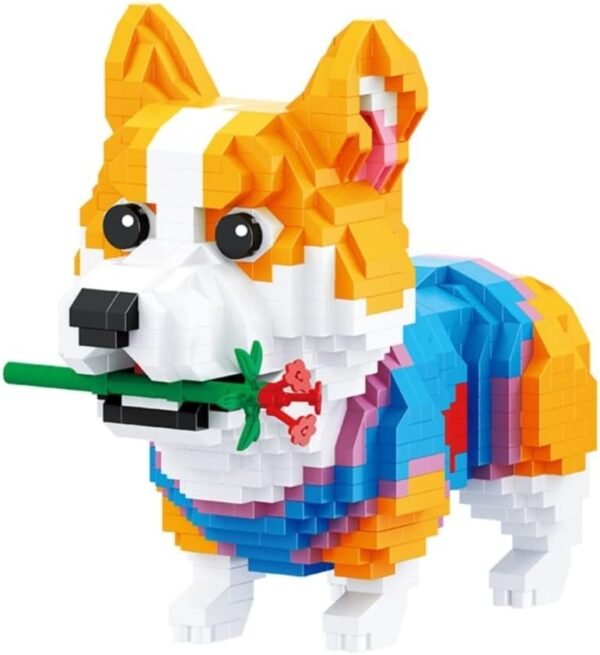 Building Blocks Mini Building Blocks Animal Set, DIY Micro 3D Building Toy Bricks(Husky 973pcs)