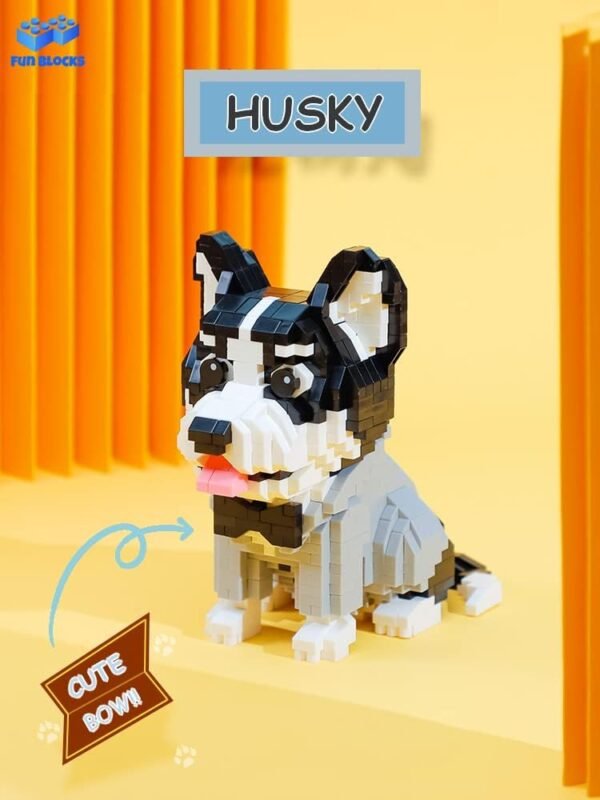 Building Blocks Mini Building Blocks Animal Set, DIY Micro 3D Building Toy Bricks(Husky 973pcs)