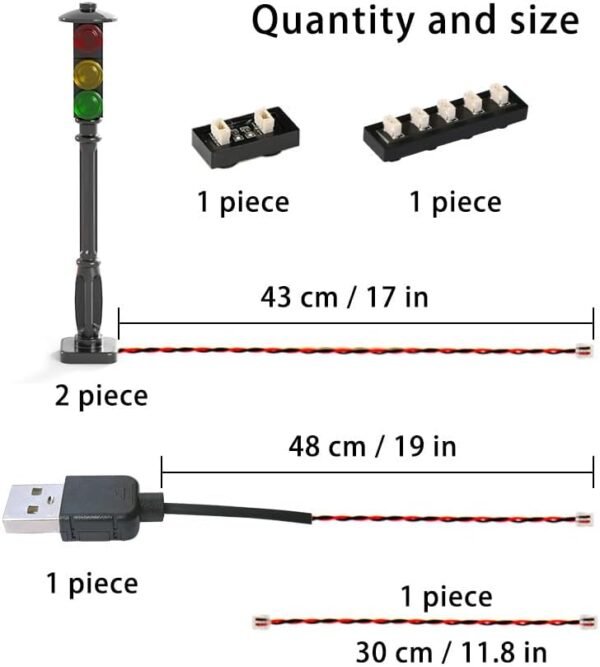 51tb_CaZV4L._AC_SL1000 Building Blocks Brick Traffic Light, Set of 2,Automatic Flashing,Building Accessories LED, Easy Installation, Compatible with Lego