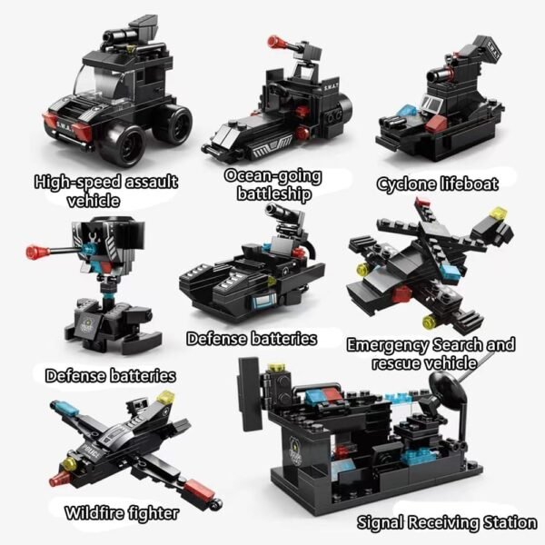 610UbfKB93L._AC_SL1000 Building Blocks Building Block Robot 27 in1 SWAT Police Command Truck Building Kit for Kids City Helicopter Bricks Kit Educational Toys for Boys Age 6 7 8 9 10 11 12 Years Old 585PCS