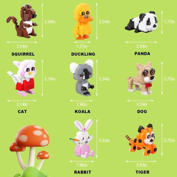 Building Blocks 8 Packs Animal Building Block Toy - 862 PCS Animals Building Brick Sets for Party Favors Goodie Bags Stocking Stuffer Classroom Prizes, Birthday Gift for Kids Boys Girls Ages 6-12+