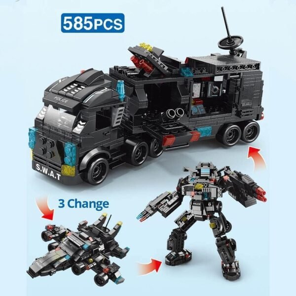 61DMclwaeML._AC_SL1000 Building Blocks Building Block Robot 27 in1 SWAT Police Command Truck Building Kit for Kids City Helicopter Bricks Kit Educational Toys for Boys Age 6 7 8 9 10 11 12 Years Old 585PCS