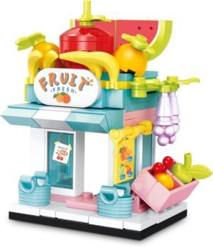Building Blocks Building Blocks City Fruit Shop. 126 PCS Street View Building Toy 3D Toy Blocks DIY Bricks Toys Building Set. Christmas Birthday Gifts for Children Daughters Granddaughters.