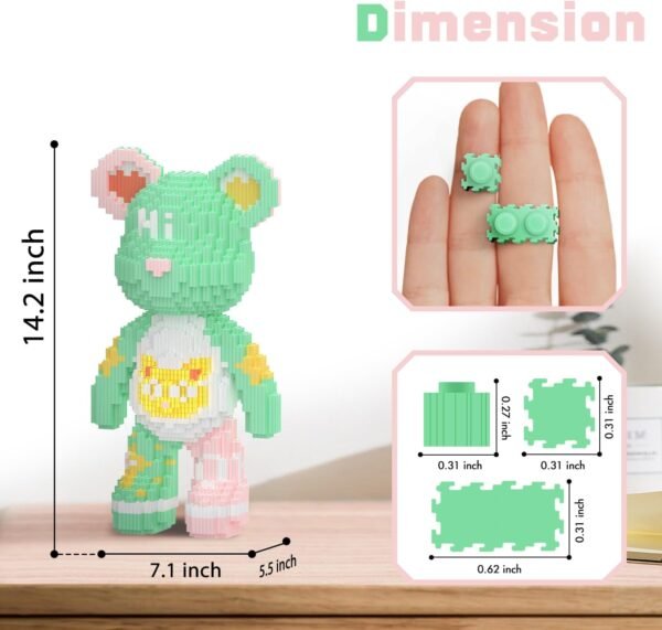 Building Blocks MEIGESI Bear Building Blocks (2400PCS) | 500% Bear Display Model | Micro 3D Animal Building Blocks | Fluorescence Design for Adults & Kids | Idea for Home & Office Decor | CZ0025