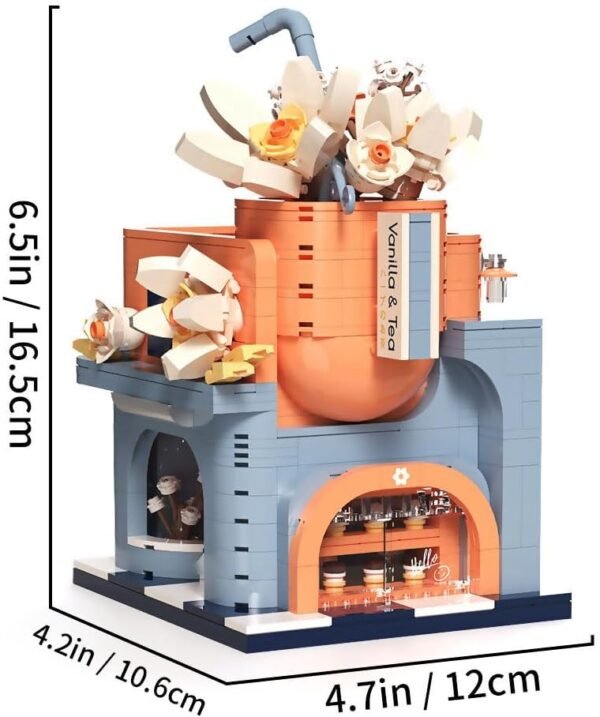 61LTWlMg6xL._AC_SL1000 Building Blocks Vanilla Tea Bar Building Set, City Street View Flower House Mini Brick Building Block Toy Set Gift for Girl 1084pcs