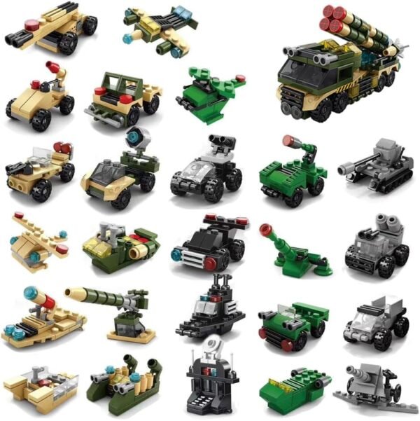 Building Blocks 30 Boxes Building Block Military Vehicles Engineering Fire Mini Cars Building Sets for Party Favors Kids Prizes 3D Assembly Cars Truck Helicopter for Boys and Girls