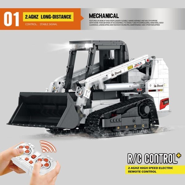 Building Blocks Technology Loader Building Block Set, 2.4G/APP RC Steer Loader Vehicle Construction Toys with Motor, Track Loader Building Toy Gift for Adults and Teens - 1366 Pieces