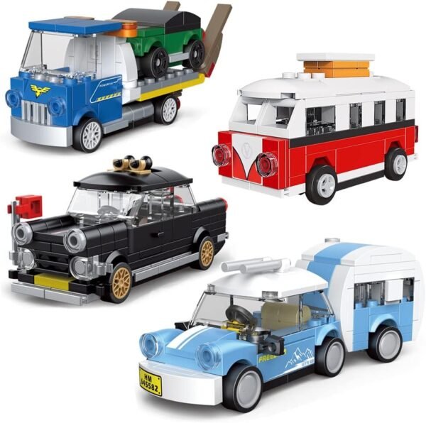 Building Blocks Pull Back Car Building Blocks Sets, Pull and Go, 3D Assembly Vehicles for Boys Building Block Car Toys Party Favor for Kids Age 6 7 8 9 10, 419 Pieces