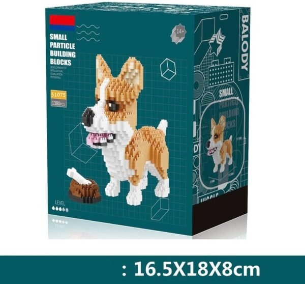 Building Blocks 1380 Pieces Mini Building Blocks Animal Dog Husky Building Set - Mini Pets Companion 3D Puzzle Kit Toy Bricks Dog for Kids14 Years Old and Up (Crogi)