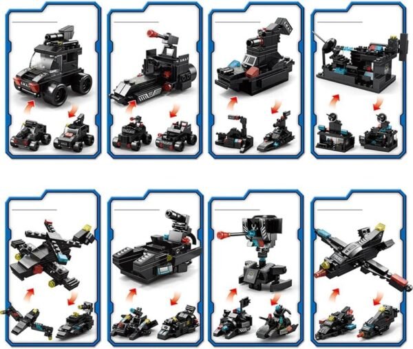 61dC1Iy2lHL._AC_SL1000 Building Blocks Building Block Robot 27 in1 SWAT Police Command Truck Building Kit for Kids City Helicopter Bricks Kit Educational Toys for Boys Age 6 7 8 9 10 11 12 Years Old 585PCS