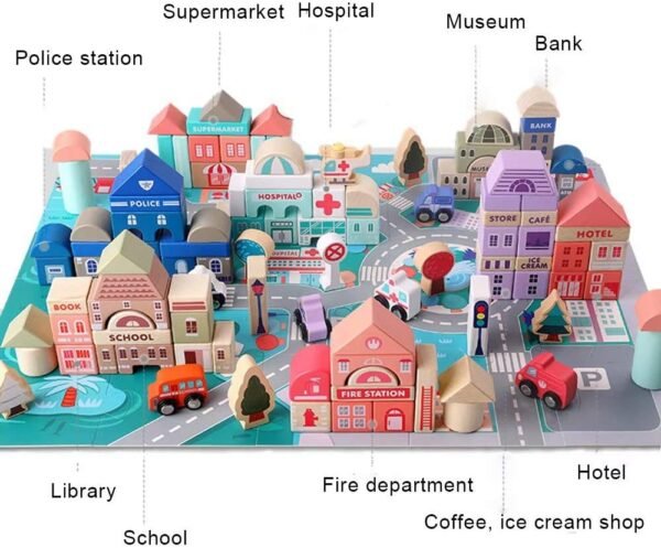 61de4ZgFgxL._AC_SL1000 Building Blocks Wooden Building Blocks Set, City Construction Stacker Stacking Preschool Learning Educational Toys, Toddler Toys for 3+ Year Old Boy and Girl Gifts