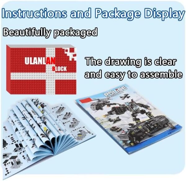 61gvU5IsEBL._AC Building Blocks Building Block Robot 27 in1 SWAT Police Command Truck Building Kit for Kids City Helicopter Bricks Kit Educational Toys for Boys Age 6 7 8 9 10 11 12 Years Old 585PCS