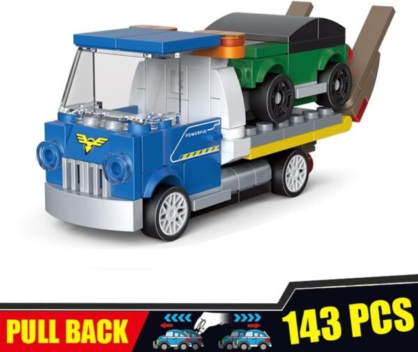 Building Blocks Pull Back Car Building Blocks Sets, Pull and Go, 3D Assembly Vehicles for Boys Building Block Car Toys Party Favor for Kids Age 6 7 8 9 10, 419 Pieces