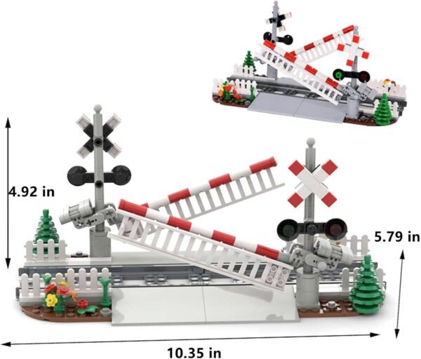 61sWIpCrzYL._AC_SL1500 Building Blocks Train Tracks Pieces Building Block Set 04, City Train Track Railroad Tracks, 200Pcs Traffic Light Railroad Crossing Building, Compatible with Lego 6254100 Building Accessory, Gifts for Ages 6+