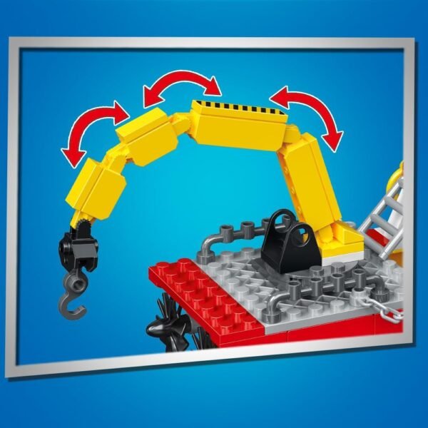 Building Blocks City Fire Station Building Blocks Set Marine Fire Department,Including Fire Station, Fire Boats and Ship, Fire Rescue Helicopter, STEM Toys Gift for Boys 6+,