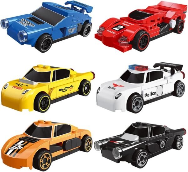 Building Blocks Pull Back Car Building Blocks Sets, Pull and Go, 3D Assembly Vehicles for Boys Building Block Car Toys Party Favor for Kids Age 6 7 8 9 10, 419 Pieces