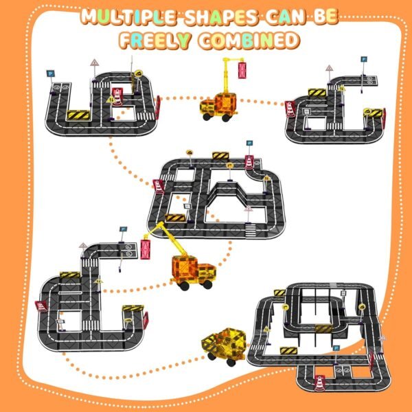 71-jA6H9sdL._AC_SL1500 Building Blocks Magnetic Tiles Road Set, Magnetic Blocks Building Toys for 3+ Year Old Boys Girls, Magnetic Construction Toys Preschool Educational Kids Toys Magnetic Tiles for Toddlers 1-3 3-5 5-7
