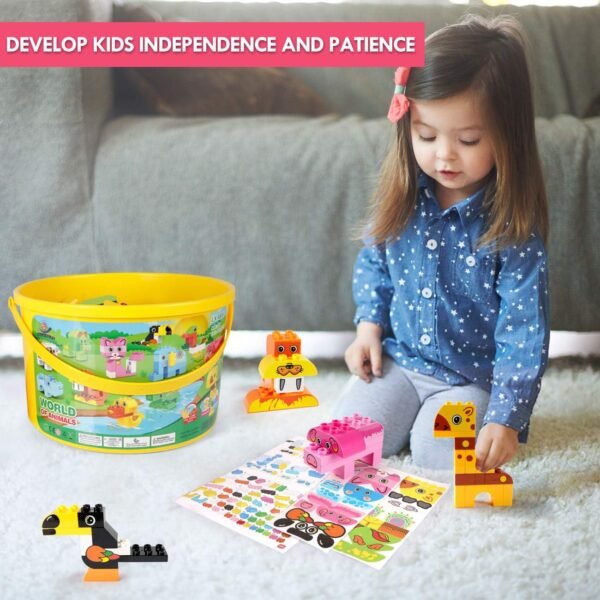 Building Blocks Animals Building Blocks Set, 122 Pieces Animal Building Toy Kit with Storage Box for Kids Ages 3 4 5 6 Years, Creative STEM Educational Preschool Toys for Toddlers Boys Girls Christmas Birthday Gift