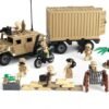 Building Blocks Military Vehicle Building Blocks Sets with 7 Minifigures Army Vehicle Truck Hummer with Armory Trailer Container Building Kit Car Building Toys Gift for Boys Adult.