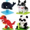 Building Blocks Animals Building Sets for Toddler, Simple Wild Animals Model Set, Dinosaur Whale Bulldog Panda Building Blocks Birthday Gifts for Boys & Girls Chirstmas Halloween