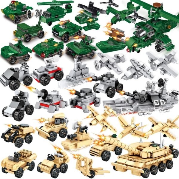 Building Blocks 30 Boxes Building Block Military Vehicles Engineering Fire Mini Cars Building Sets for Party Favors Kids Prizes 3D Assembly Cars Truck Helicopter for Boys and Girls