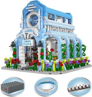 Building Blocks 1289PCS Botanical Garden Building Blocks Set with LED Lights - Flower House Model Kits for Kids & Adults | Creative Construction Toys for Ages 8-12 | Collectible City Playset