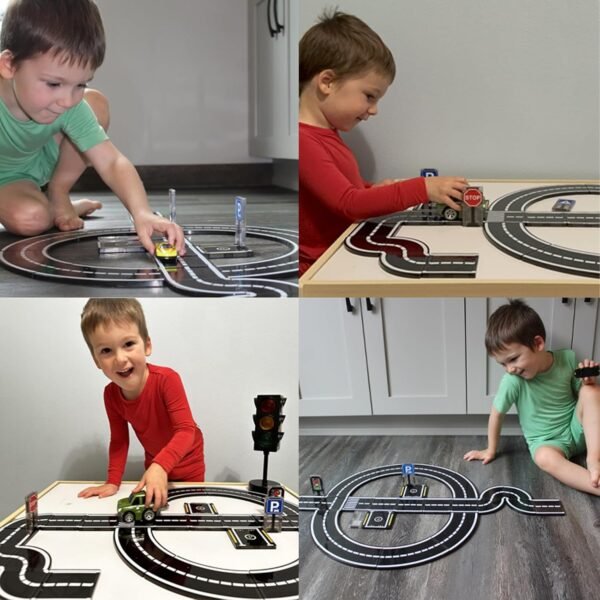 Building Blocks Magnetic Tiles City Road Construction Toys, Magnet Building Blocks for Toddler Kids Toys, Creative Montessori Toys for 3+ Year Old Boys & Girls, Ideal Birthday Christmas Gifting for Kids Ages 3-5 5-7