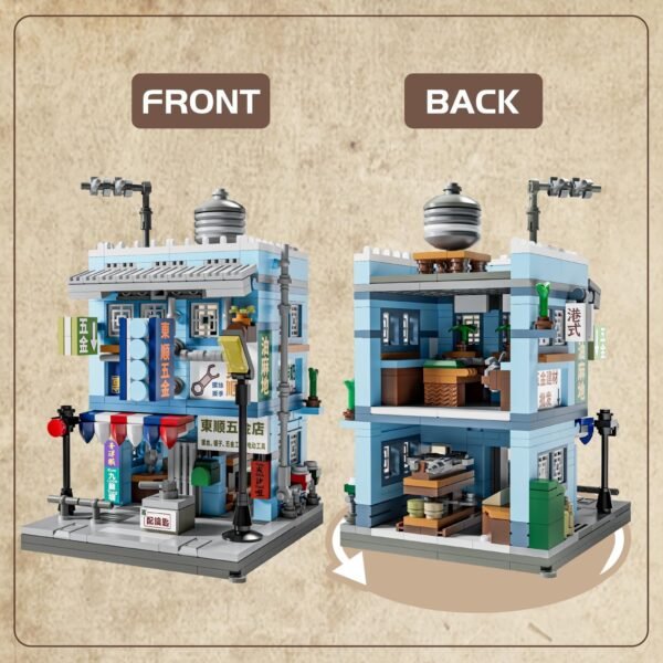 71FKYey910L._AC_SL1500 Building Blocks Mini Building Blocks Hong Kong City Street View Hardware Store Toys, Retro Hong Kong Architecture Model Set, 419PCS Mini House Bricks Toy for Kid Girl Boy Aged 6+ (Not Compatible with Lego Set)