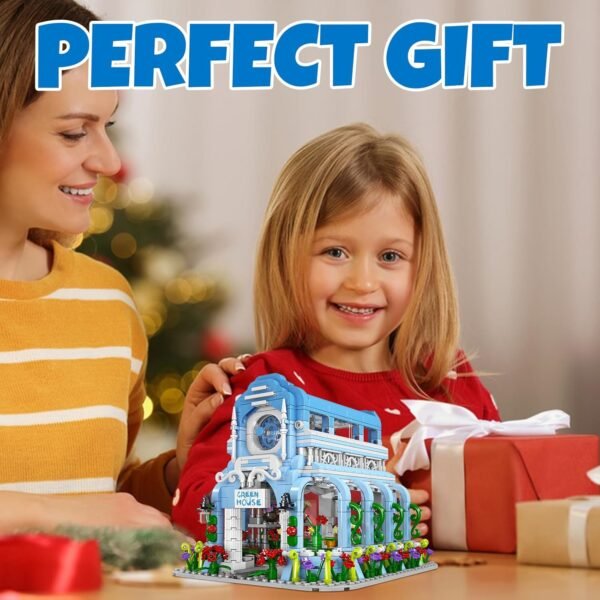 Building Blocks Architecture Building Blocks Playset with LED Lights, DIY Assembling Garden Building Toys Set, Splicing Street View Brick Model Kit for Collectible and Decor (1289 Pcs)