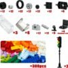 Building Blocks Wheels and Axles Sets with Steering Wheels& &Windshield&Traffic Light, Over 400pcs Classic Bricks Pieces and Car Parts Kits, Basic Bulk Building Blocks Vehicles with Tires