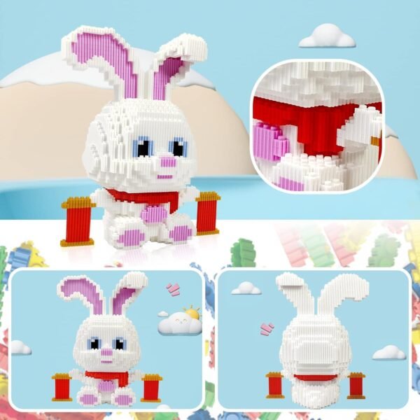 Building Blocks Cute Animal Micro Mini Building Blocks Kit,Mini Rabbit Micro Blocks 1783 Pcs,Building Blocks Animal Toys Sets Bricks Kit for Adults for Boys & Girls Easter