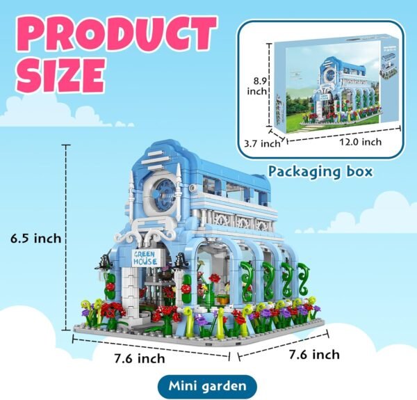 Building Blocks 1289PCS Botanical Garden Building Blocks Set with LED Lights - Flower House Model Kits for Kids & Adults | Creative Construction Toys for Ages 8-12 | Collectible City Playset