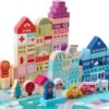 Building Blocks Wooden Building Blocks for Toddlers, Kids City Construction Stacking Creative Toys, Preschool Learning Education Block for Boys Girls Ages 2 3 4 5 (120 pcs)