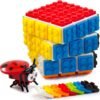 Building Blocks Brick Cube with Building Blocks, Mini Toy Included, Compatible with Lego Cube, Inspired by Rubix Cube for Kids - Educational Toy (Black)