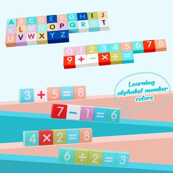 Building Blocks Wooden Building Blocks for Toddlers, Kids City Construction Stacking Creative Toys, Preschool Learning Education Block for Boys Girls Ages 2 3 4 5 (120 pcs)