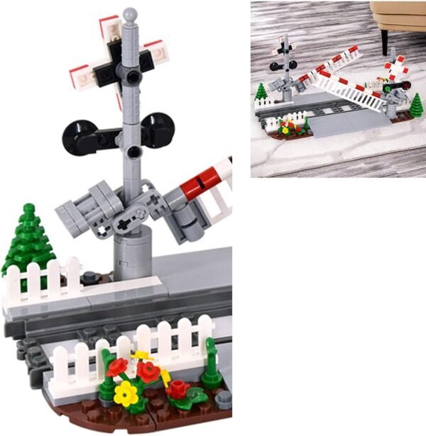 71QyCQgJ4dL._AC_SL1500 Building Blocks Train Tracks Pieces Building Block Set 04, City Train Track Railroad Tracks, 200Pcs Traffic Light Railroad Crossing Building, Compatible with Lego 6254100 Building Accessory, Gifts for Ages 6+