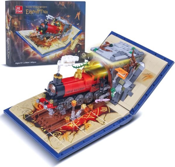 71RKicFJZCL._AC_SL1500 Building Blocks 889PCS Harry Magic Book Trian Building Kit(Compatible with Lego Sets Size),Creative Locomotive Building Blocks with Exquisite Box for 6+ Girls Boys Or Adults