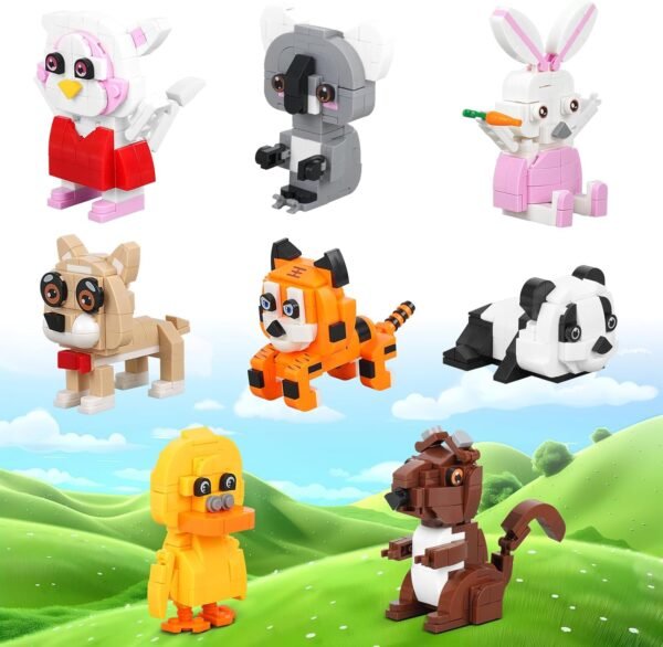 Building Blocks 8 Packs Animal Building Block Toy - 862 PCS Animals Building Brick Sets for Party Favors Goodie Bags Stocking Stuffer Classroom Prizes, Birthday Gift for Kids Boys Girls Ages 6-12+