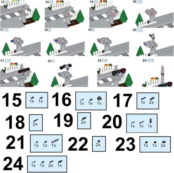 71S_VEXwLYL._AC_SL1500 Building Blocks City Train Railroad, Train Tracks Pieces Building Block Set, with Traffic Light, Ideal Gifts for Kids and Adults (Railroad Crossing 1)