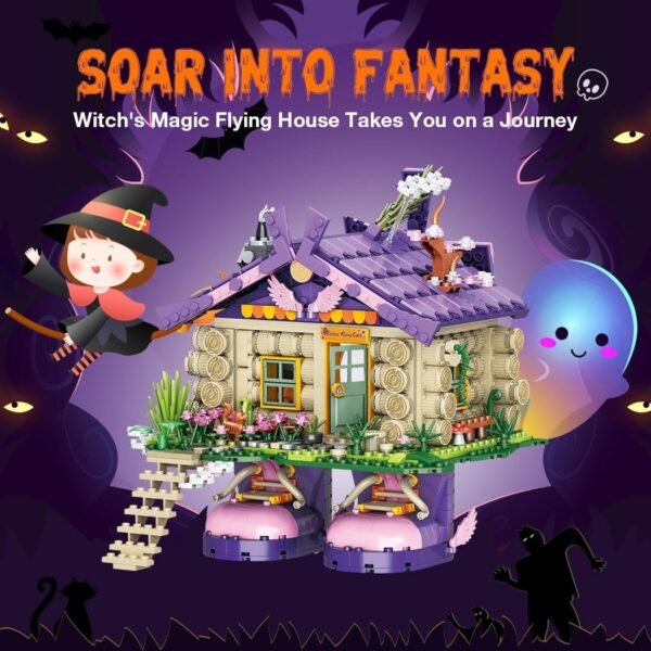 Building Blocks  Enchanted Magic Flying House Building Blocks Kit,Ideal Birthdays,Party Decor Gift for Adults and Kids 8-12 Years Old(1288 Pcs)